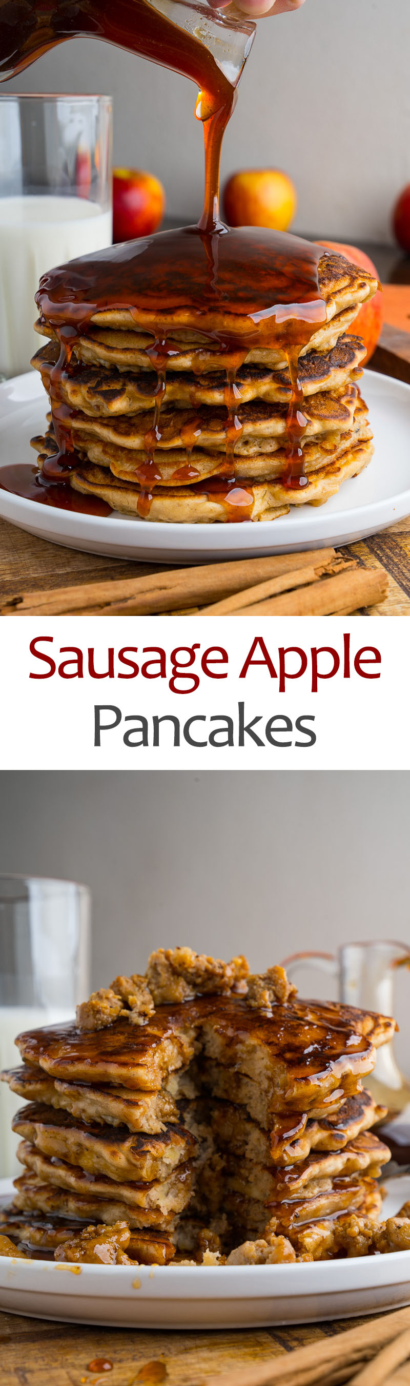 Sausage Apple Pancakes with Apple Cider Syrup Sausage Apple Pancakes with Apple Cider Syrup