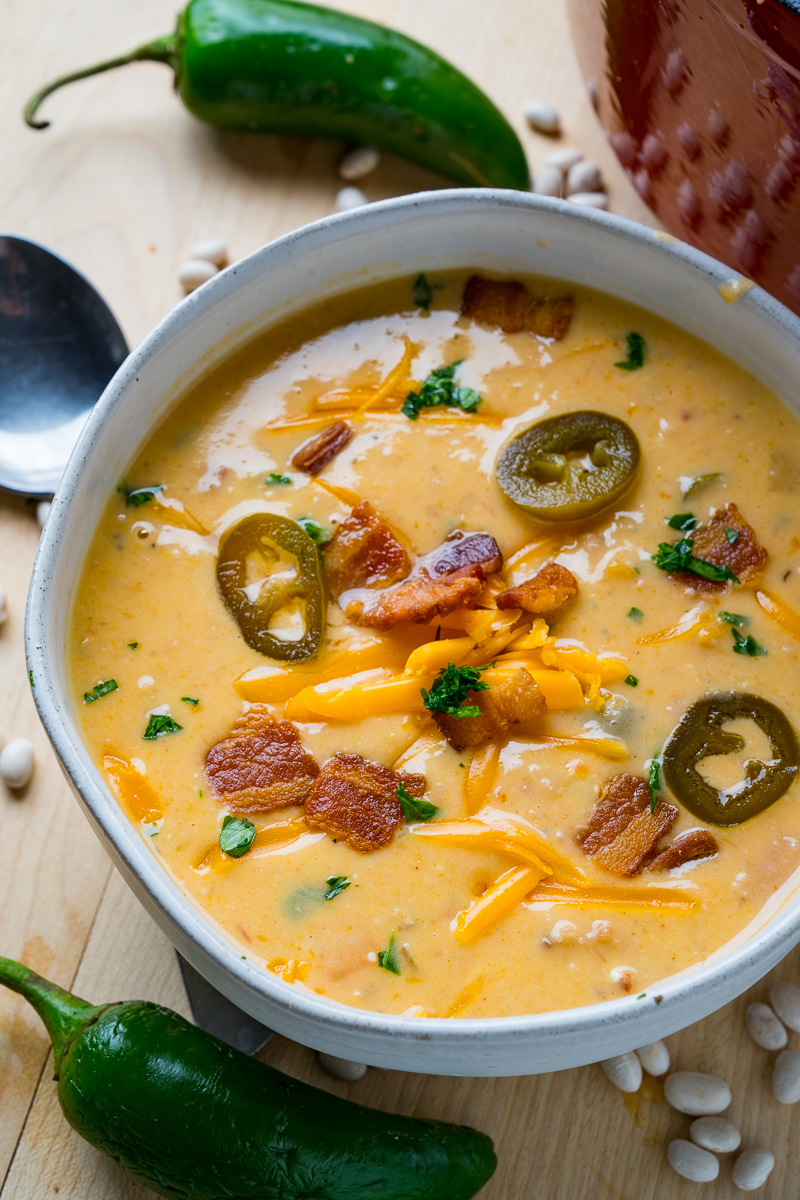 Jalapeno Popper Bacon and Bean Soup