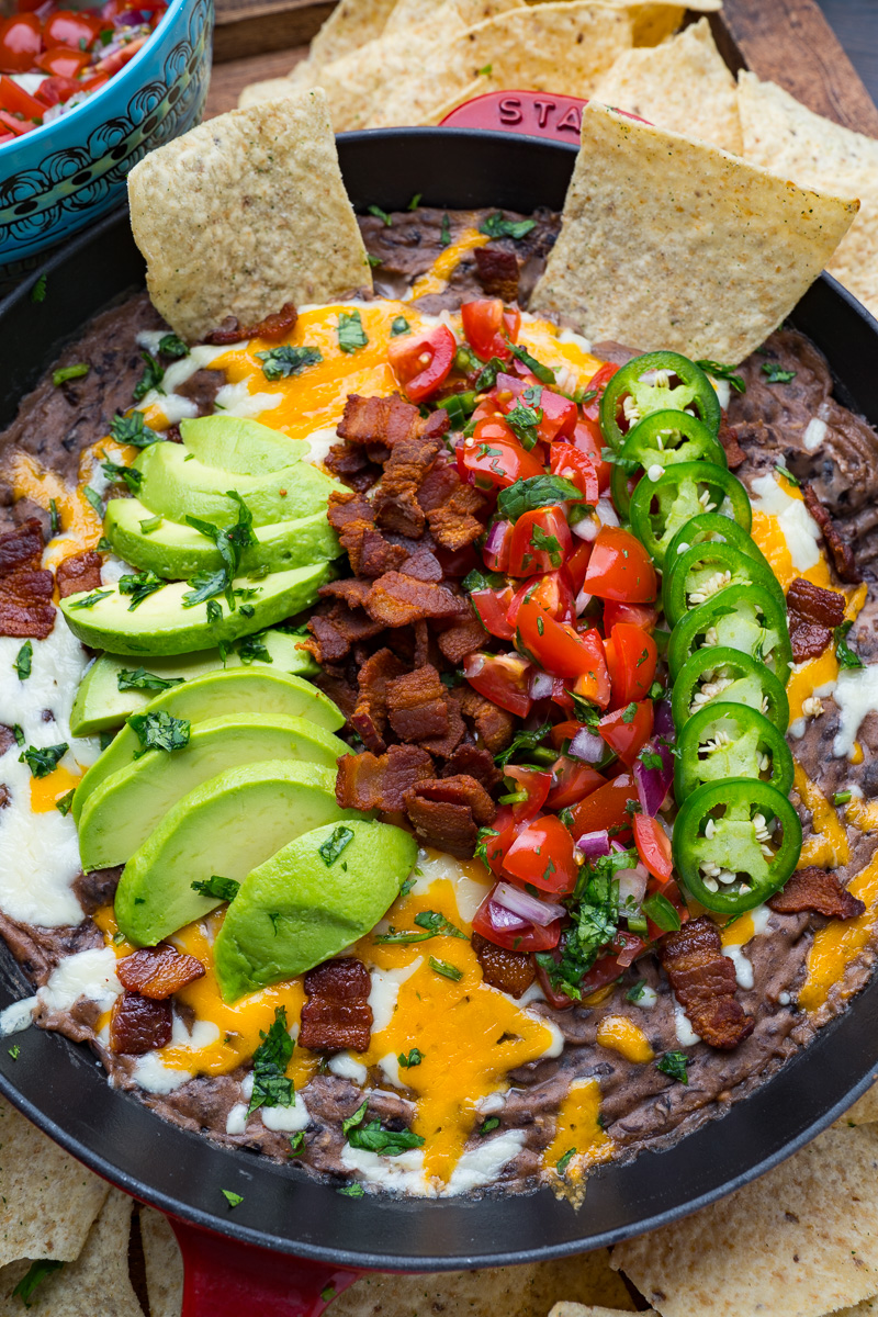 Cheesy Bacon Black Bean Dip