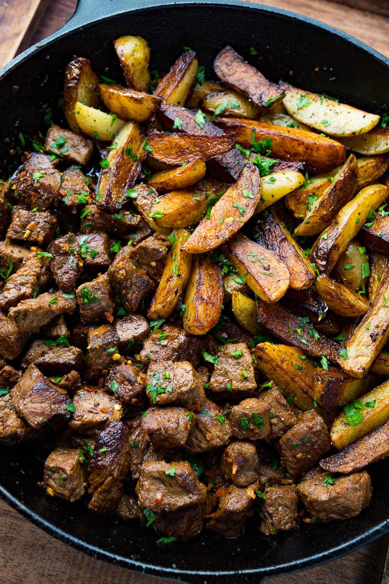 Garlic Butter Skillet Steak Bites and Potatoes Garlic Butter Skillet Steak Bites and Potatoes