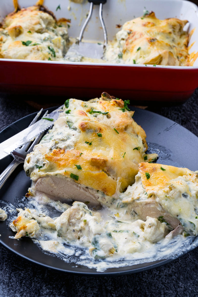 Spinach and Artichoke Baked Chicken Spinach and Artichoke Baked Chicken