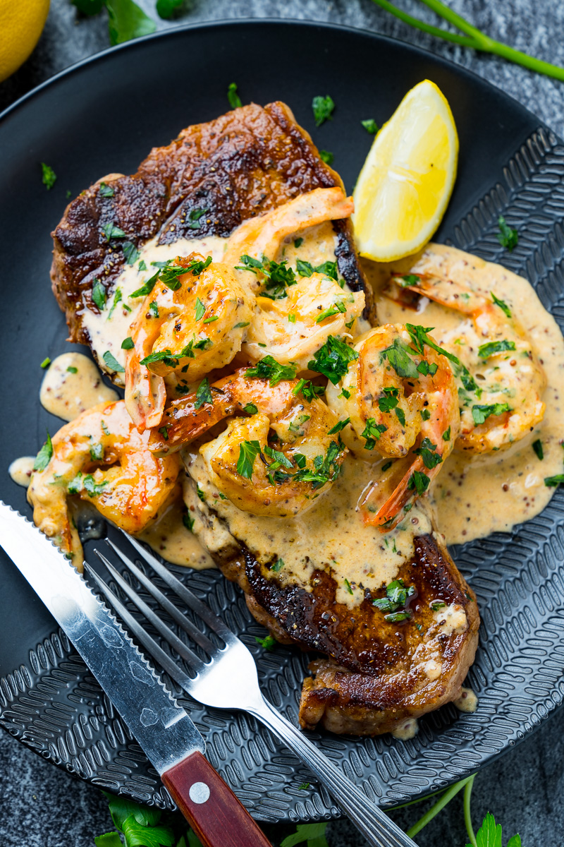 Steak in Creamy Cajun Shrimp Sauce (Surf and Turf) Steak in Creamy Cajun Shrimp Sauce (Surf and Turf)