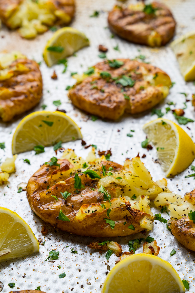 Crispy Greek Lemon Smashed Potatoes Crispy Greek Lemon Smashed Potatoes
