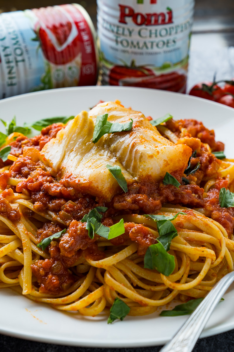 Cod Poached in Arrabbiata Sauce Cod Poached in Arrabbiata Sauce