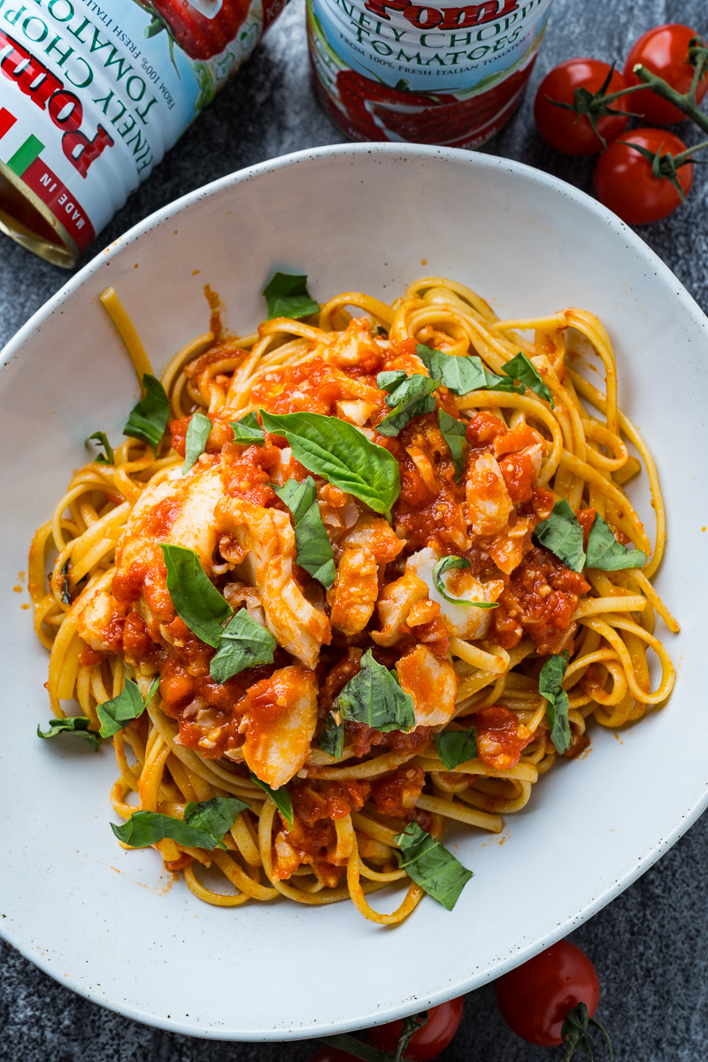 Cod Poached in Arrabbiata Sauce Cod Poached in Arrabbiata Sauce