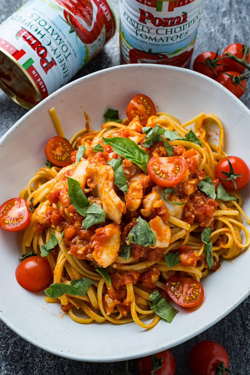 Cod Poached in Arrabbiata Sauce Cod Poached in Arrabbiata Sauce