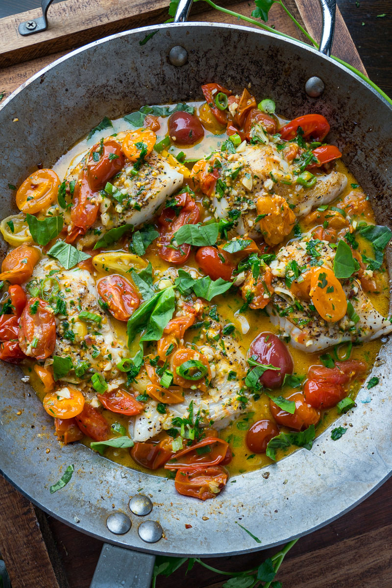 Cod in a Tomato Lemon Butter Sauce Cod in a Tomato Lemon Butter Sauce