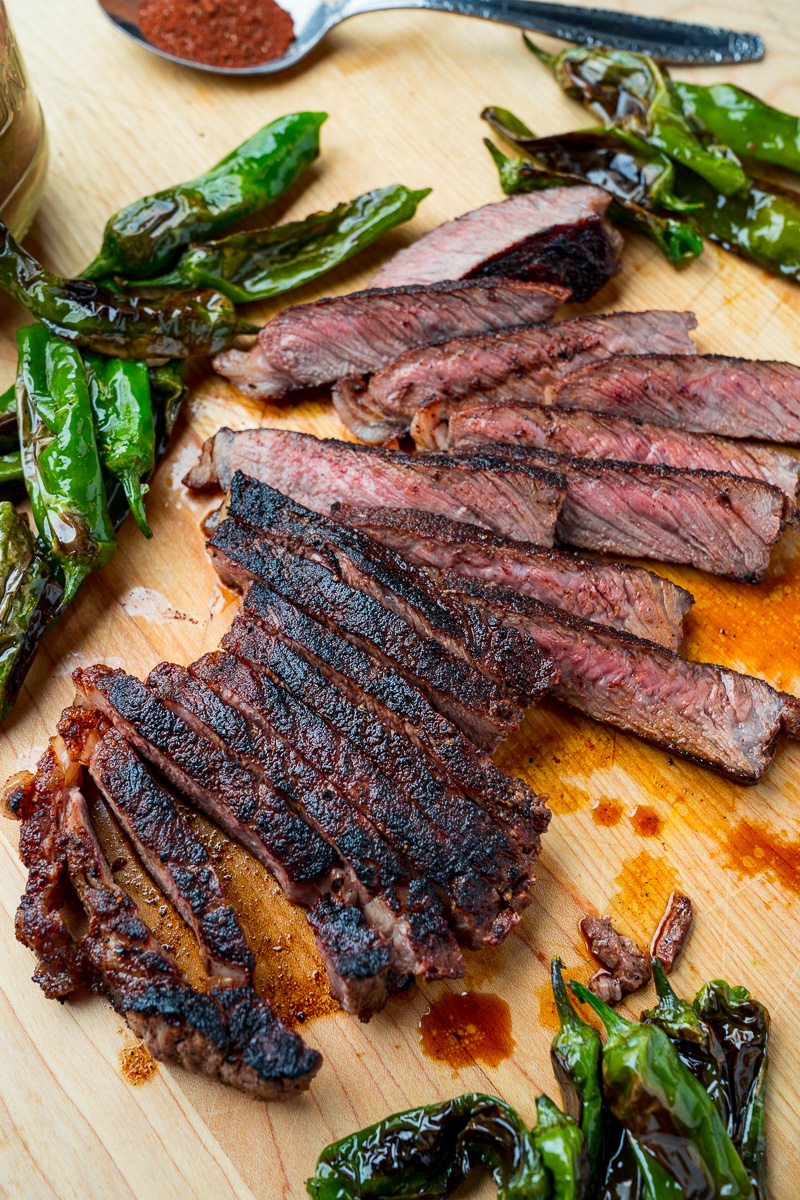 Cocoa Crusted Steak with Shishito Peppers Cocoa Crusted Steak with Shishito Peppers