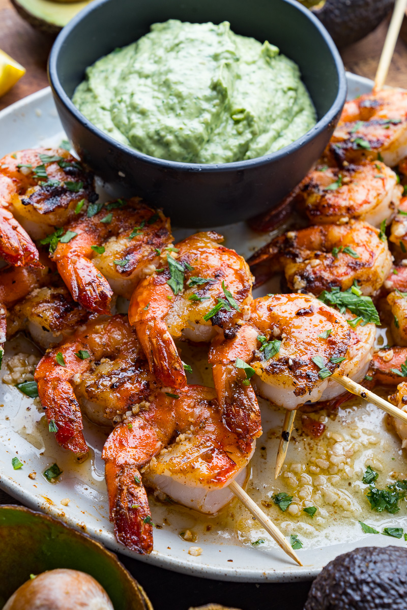 Cajun Butter Garlic Grilled Shrimp with Cilantro Lime Avocado Sauce Cajun Butter Garlic Grilled Shrimp with Cilantro Lime Avocado Sauce