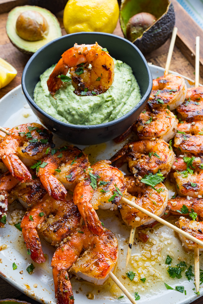 Cajun Butter Garlic Grilled Shrimp with Cilantro Lime Avocado Sauce Cajun Butter Garlic Grilled Shrimp with Cilantro Lime Avocado Sauce