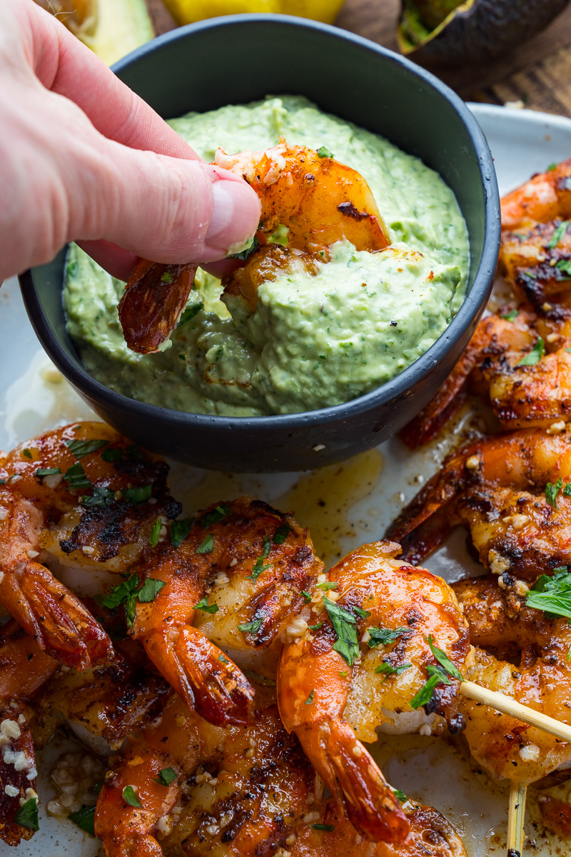 Cajun Butter Garlic Grilled Shrimp with Cilantro Lime Avocado Sauce Cajun Butter Garlic Grilled Shrimp with Cilantro Lime Avocado Sauce