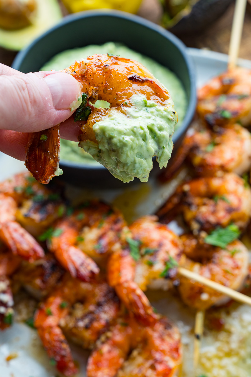 Cajun Butter Garlic Grilled Shrimp with Cilantro Lime Avocado Sauce Cajun Butter Garlic Grilled Shrimp with Cilantro Lime Avocado Sauce