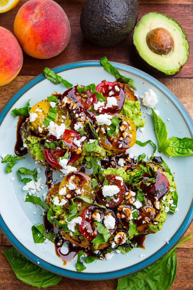 Tomato and Goat Cheese Avocado Toast with Balsamic Glaze Tomato and Goat Cheese Avocado Toast with Balsamic Glaze