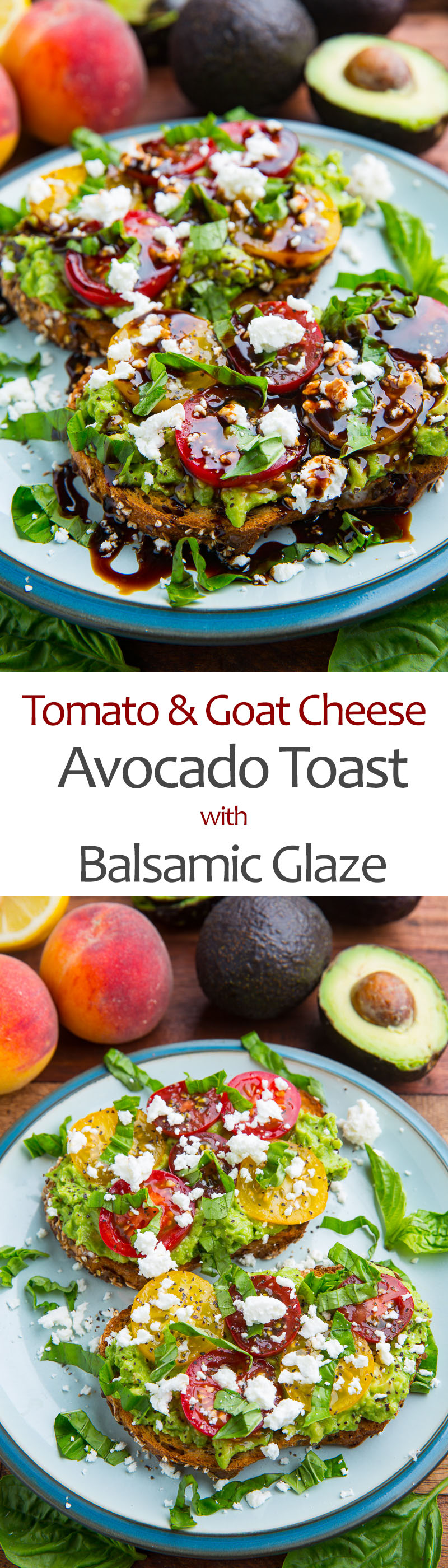 Tomato and Goat Cheese Avocado Toast with Balsamic Glaze Tomato and Goat Cheese Avocado Toast with Balsamic Glaze