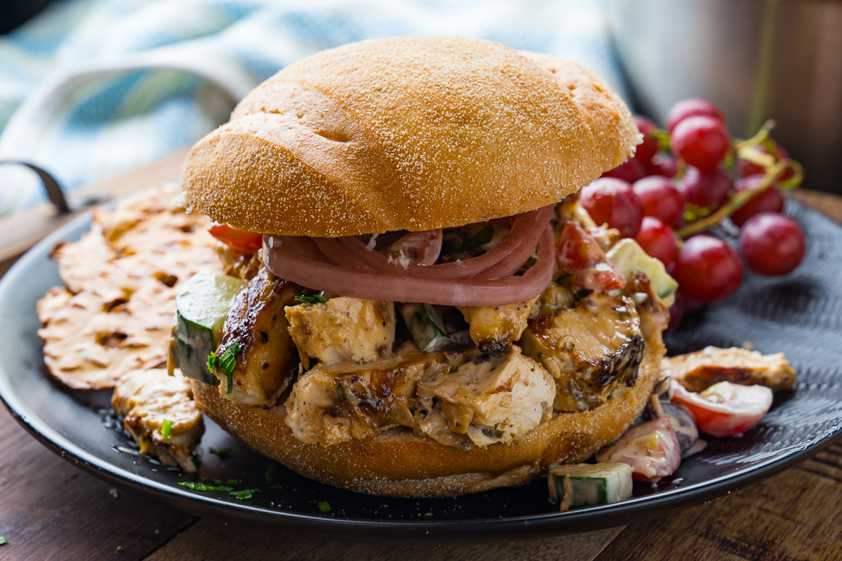 Greek Style Grilled Chicken Salad Sandwich Greek Style Grilled Chicken Salad Sandwich