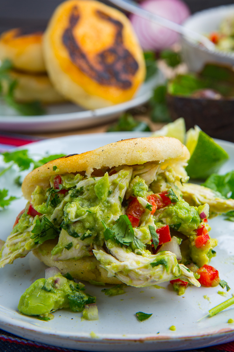 Reina Pepiada Arepa (Chicken and Avocado Sandwich)