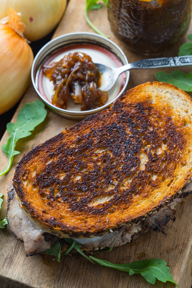 Roast Beef Sandwich with Maple Chipotle Onion Jam and Horseradish Mayo Roast Beef Sandwich with Maple Chipotle Onion Jam and Horseradish Mayo