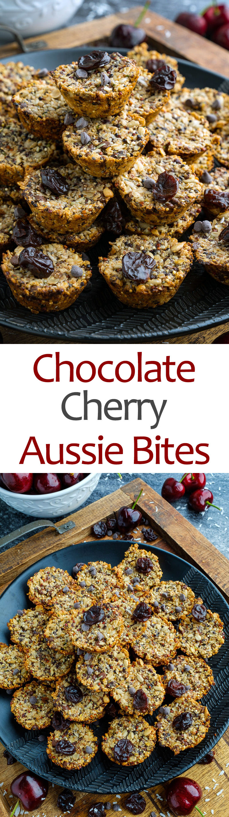 Dark Chocolate and Cherry Aussie Bites Dark Chocolate and Cherry Aussie Bites