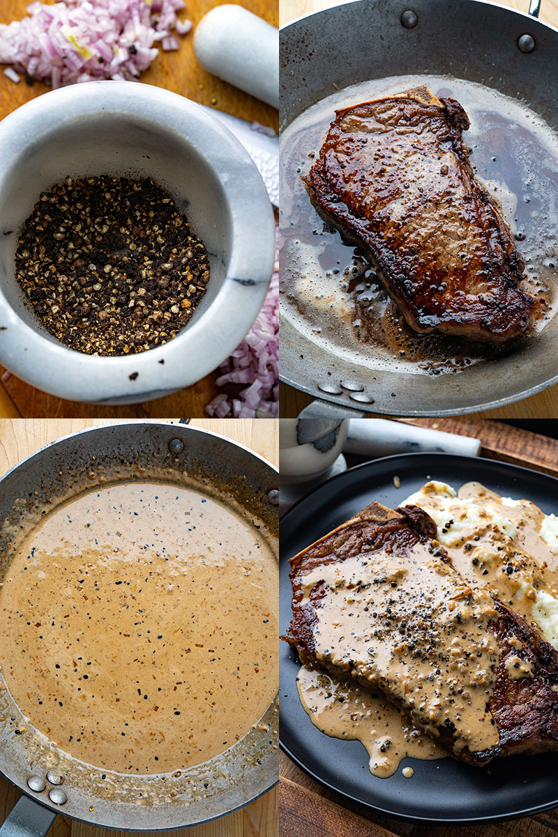 Pan Seared Steak in Creamy Peppercorn Sauce Pan Seared Steak in Creamy Peppercorn Sauce