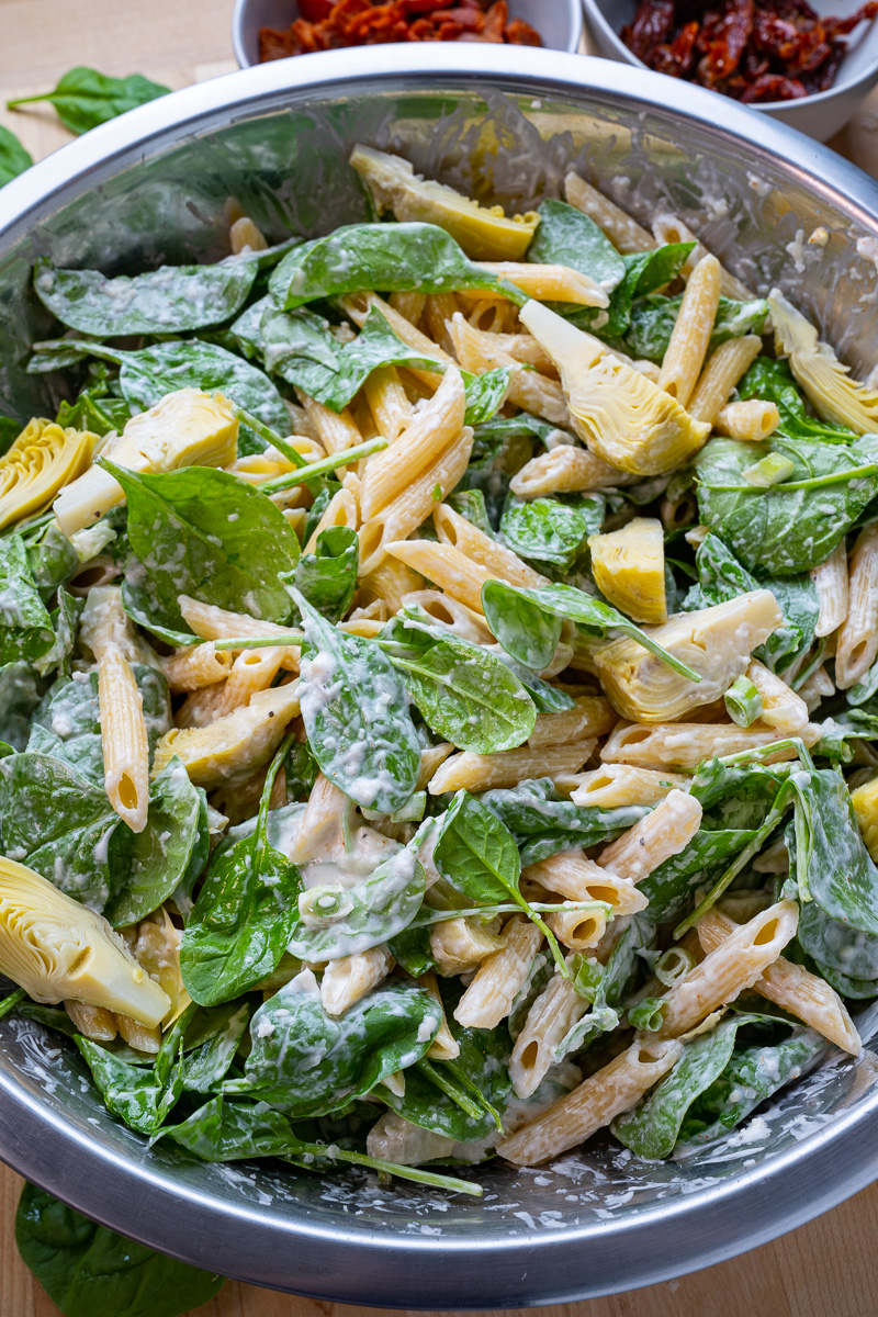 Spinach and Artichoke Pasta Salad Spinach and Artichoke Pasta Salad