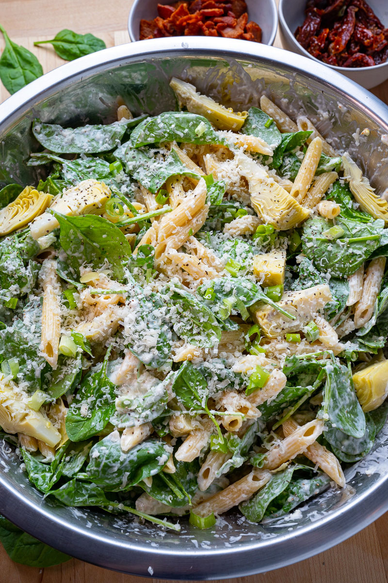 Spinach and Artichoke Pasta Salad Spinach and Artichoke Pasta Salad