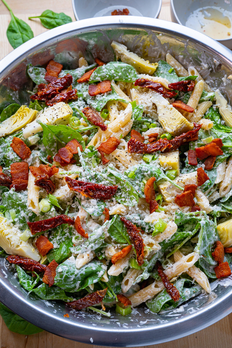 Spinach and Artichoke Pasta Salad
