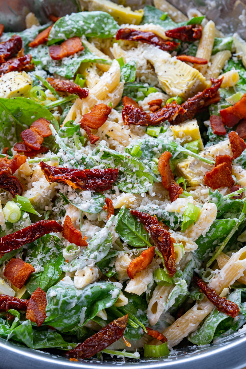 Spinach and Artichoke Pasta Salad Spinach and Artichoke Pasta Salad