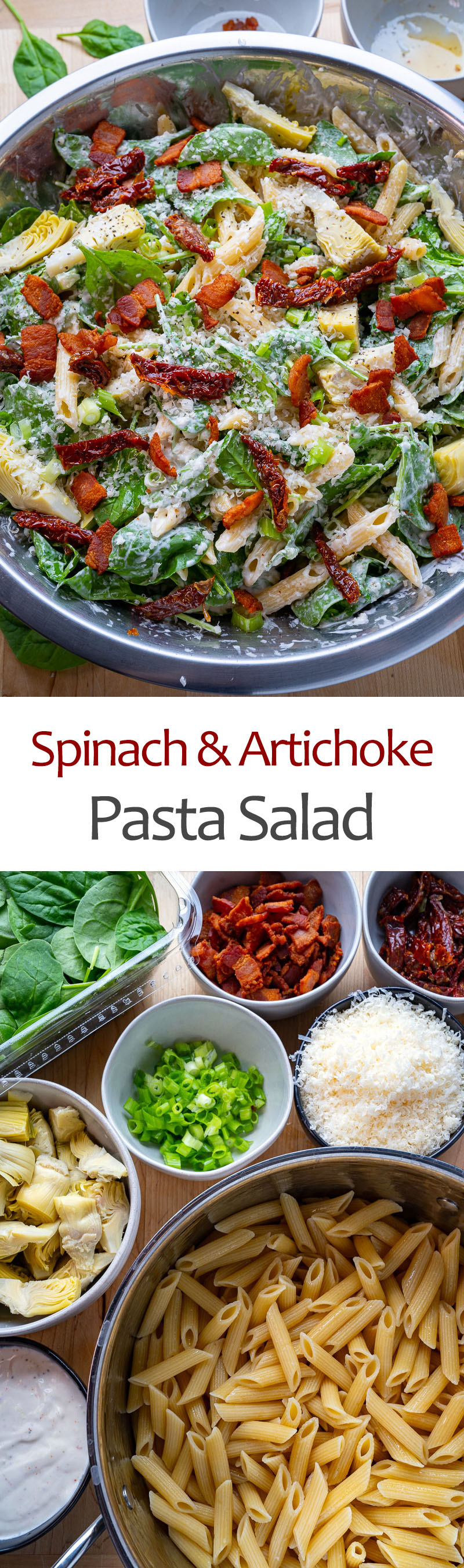 Spinach and Artichoke Pasta Salad Spinach and Artichoke Pasta Salad