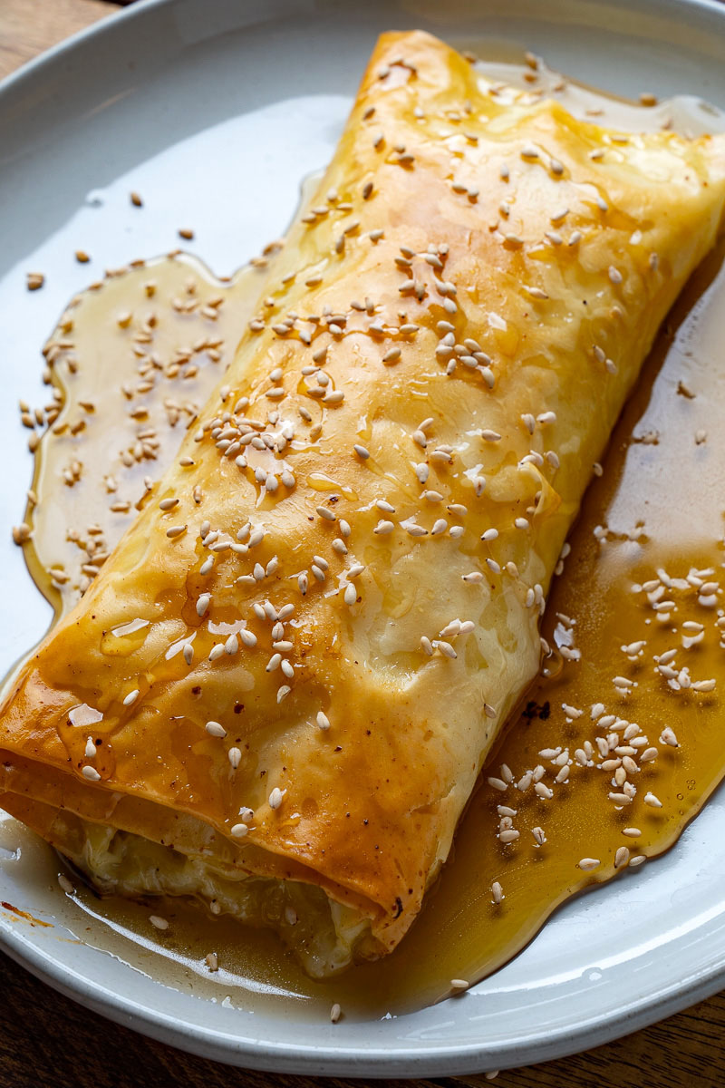 Crispy Phyllo Wrapped Baked Feta with Honey Crispy Phyllo Wrapped Baked Feta with Honey