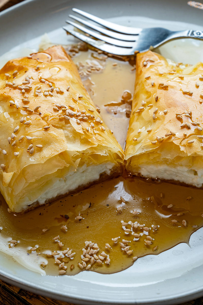Crispy Phyllo Wrapped Baked Feta with Honey Crispy Phyllo Wrapped Baked Feta with Honey