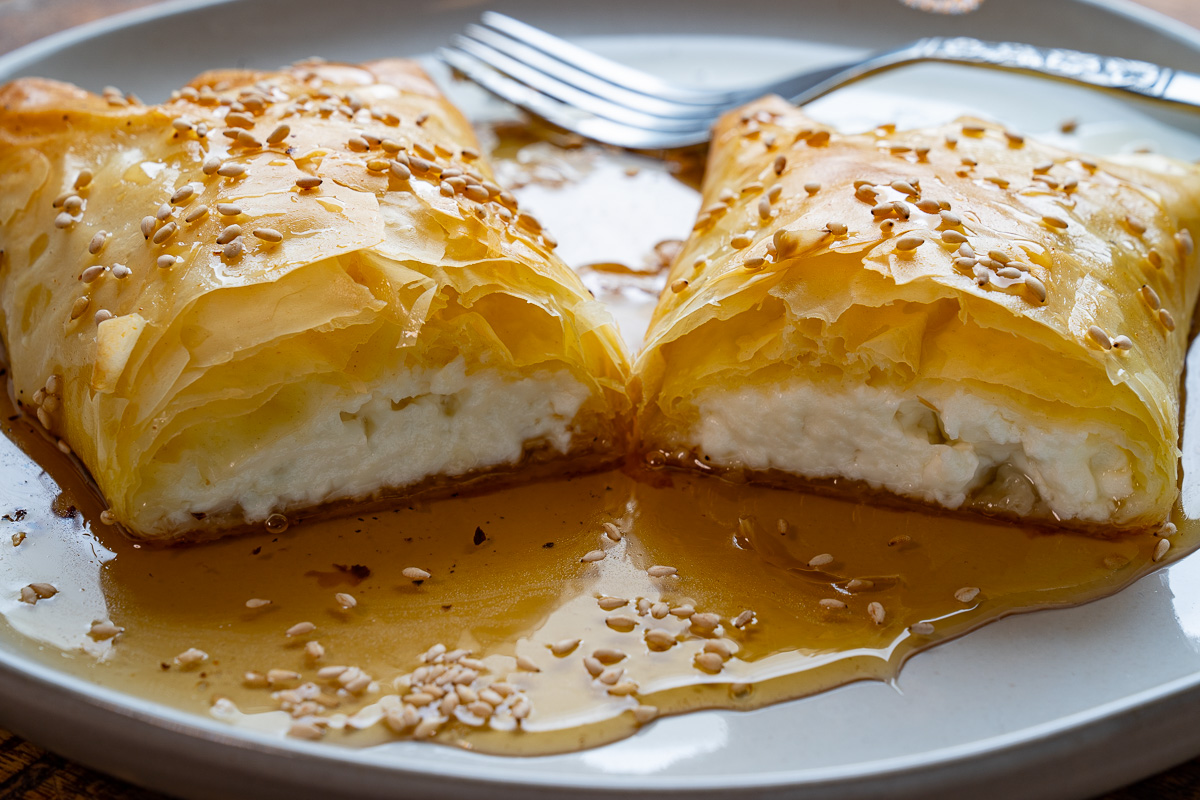 Crispy Phyllo Wrapped Baked Feta with Honey Crispy Phyllo Wrapped Baked Feta with Honey