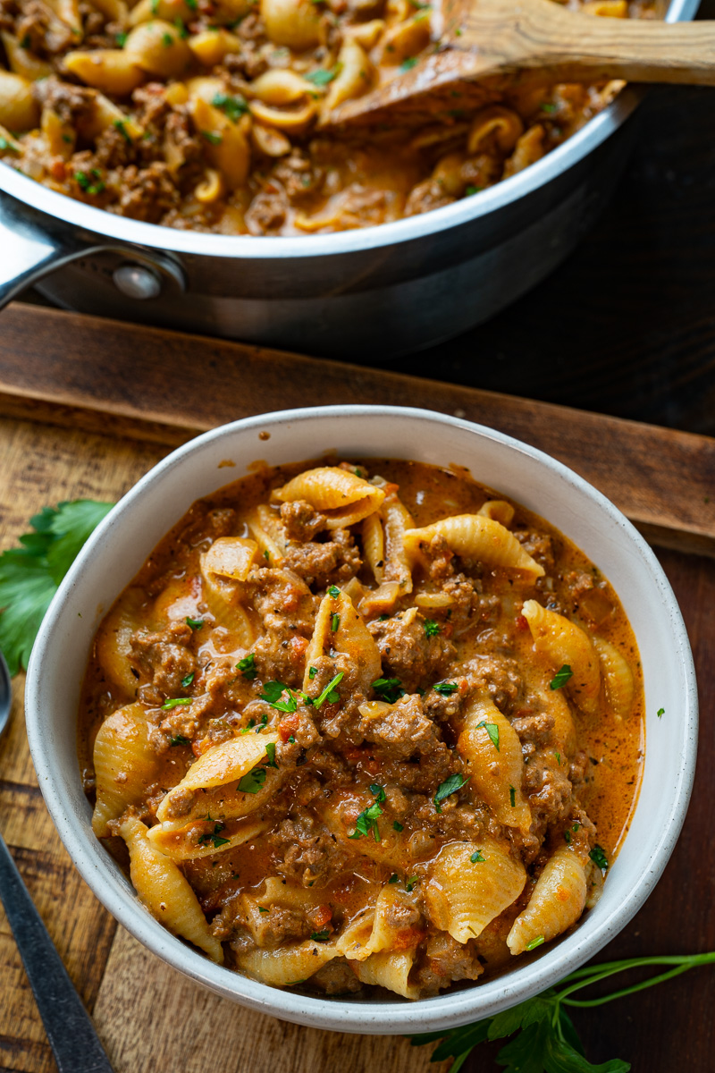 One-pan Cheesy Beefy Pasta One-pan Cheesy Beefy Pasta