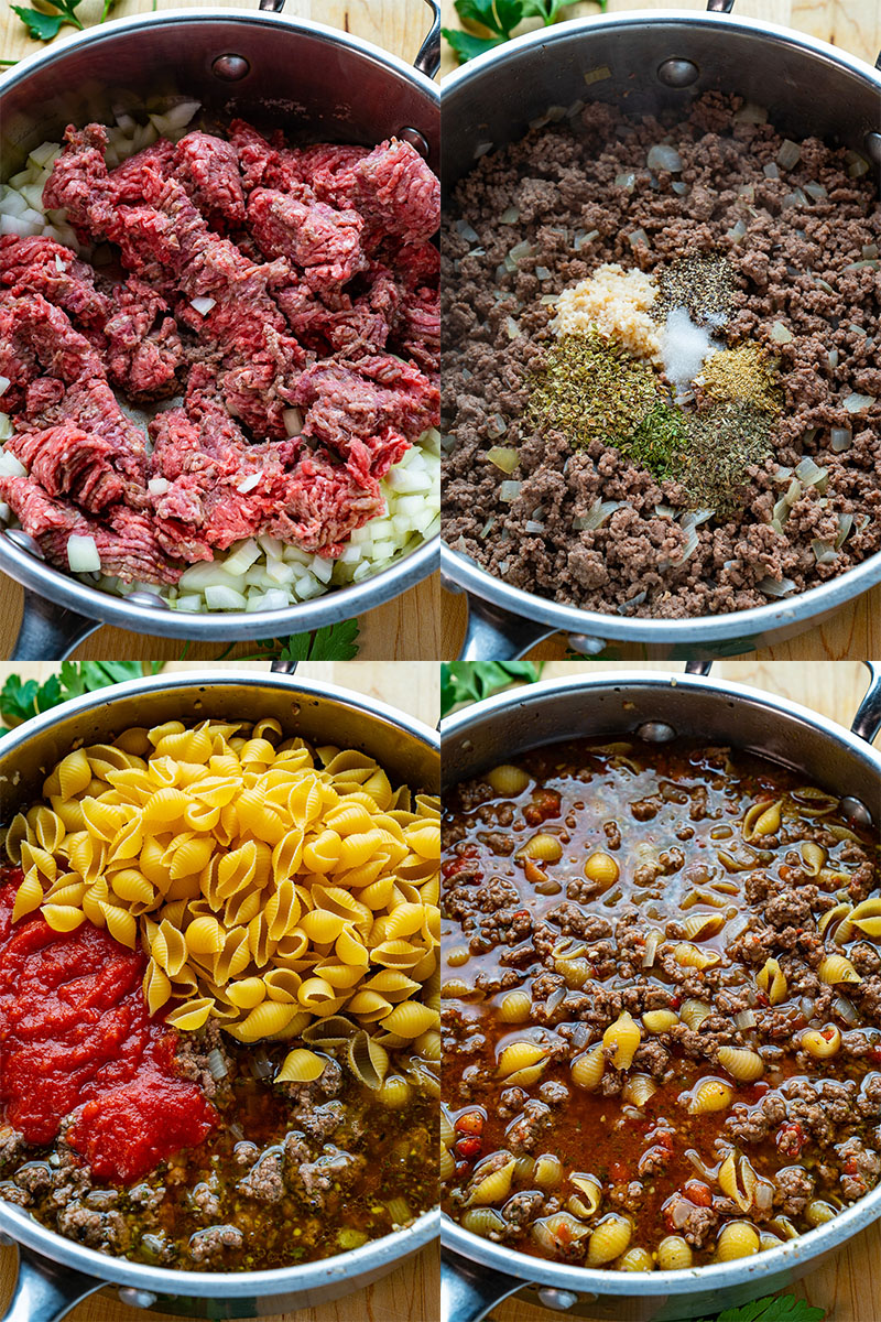 One-pan Cheesy Beefy Pasta One-pan Cheesy Beefy Pasta