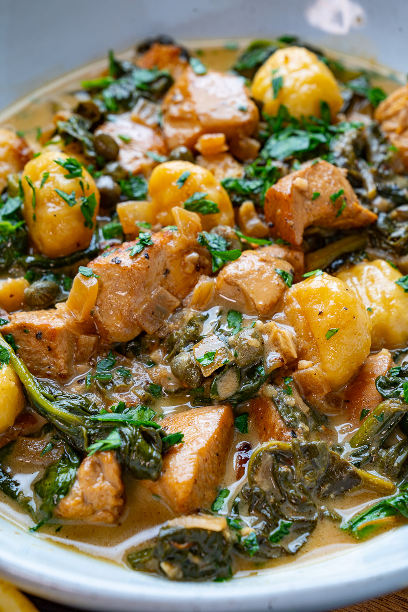 Chicken Gnocchi in a Creamy Lemon and Caper Sauce Chicken Gnocchi in a Creamy Lemon and Caper Sauce