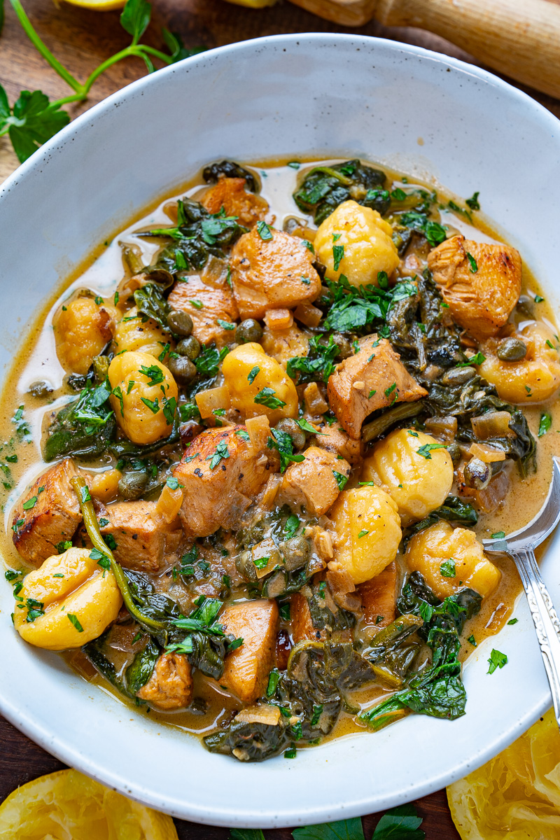 Chicken Gnocchi in a Creamy Lemon and Caper Sauce Chicken Gnocchi in a Creamy Lemon and Caper Sauce