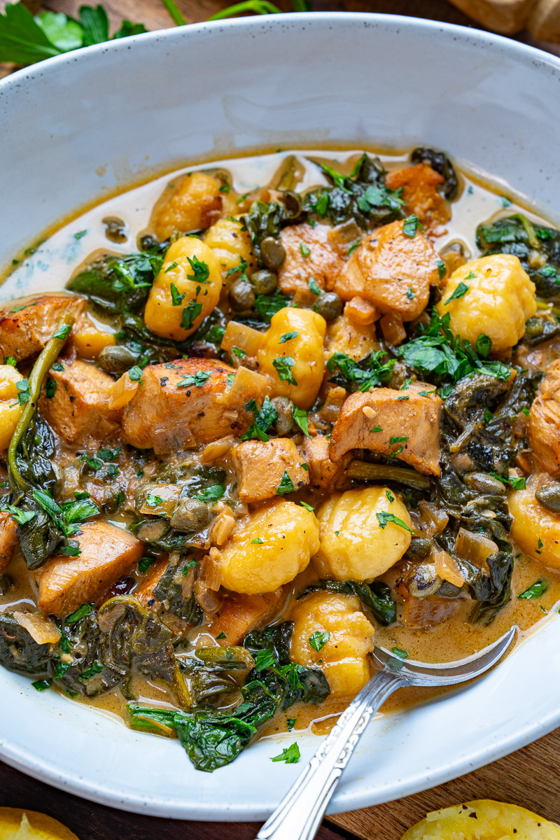 Chicken Gnocchi in a Creamy Lemon and Caper Sauce Chicken Gnocchi in a Creamy Lemon and Caper Sauce