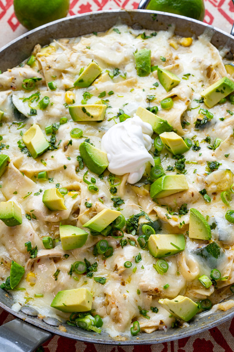 Salsa Verde Chicken Enchilada Skillet