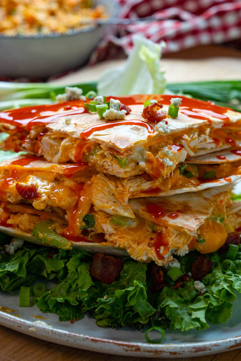 Buffalo Chicken Salad Quesadillas