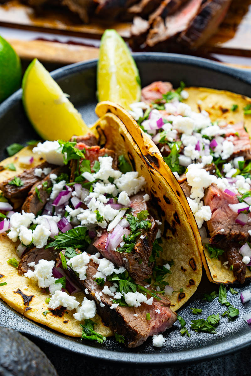 Carne Asada Tacos with Avocado Salsa Verde Carne Asada Tacos with Avocado Salsa Verde