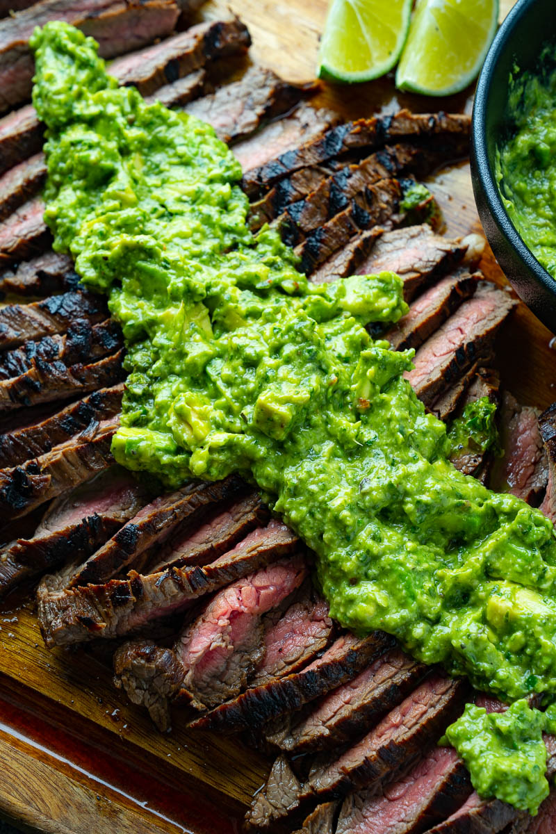 Carne Asada with Avocado Salsa Verde Carne Asada with Avocado Salsa Verde