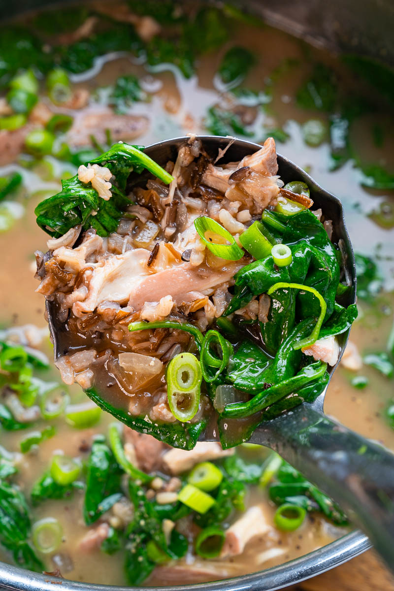 Chicken and Rice Soup with Crispy Garlic Butter Chicken and Rice Soup with Crispy Garlic Butter