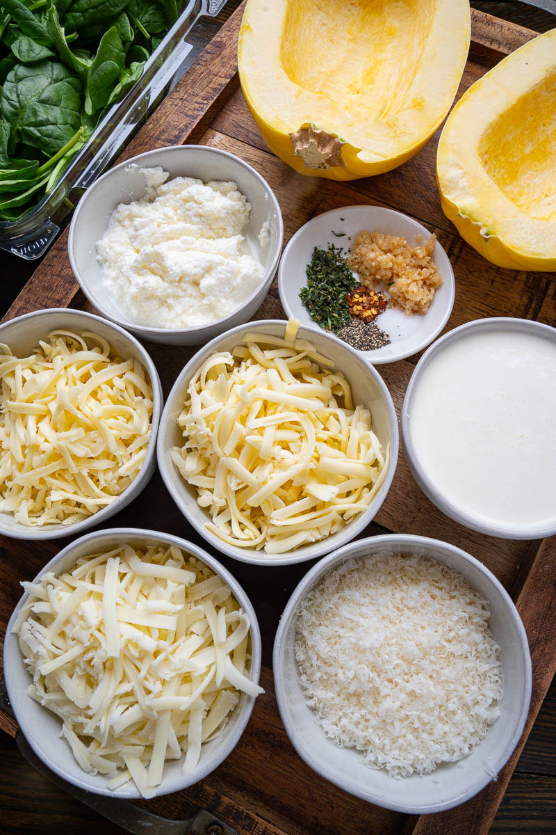 Five Cheese Garlic Spaghetti Squash Five Cheese Garlic Spaghetti Squash
