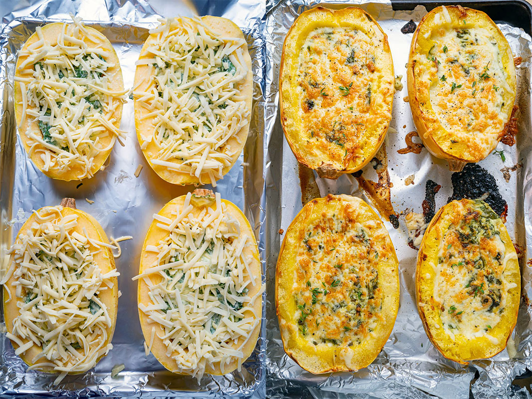 Five Cheese Garlic Spaghetti Squash Five Cheese Garlic Spaghetti Squash