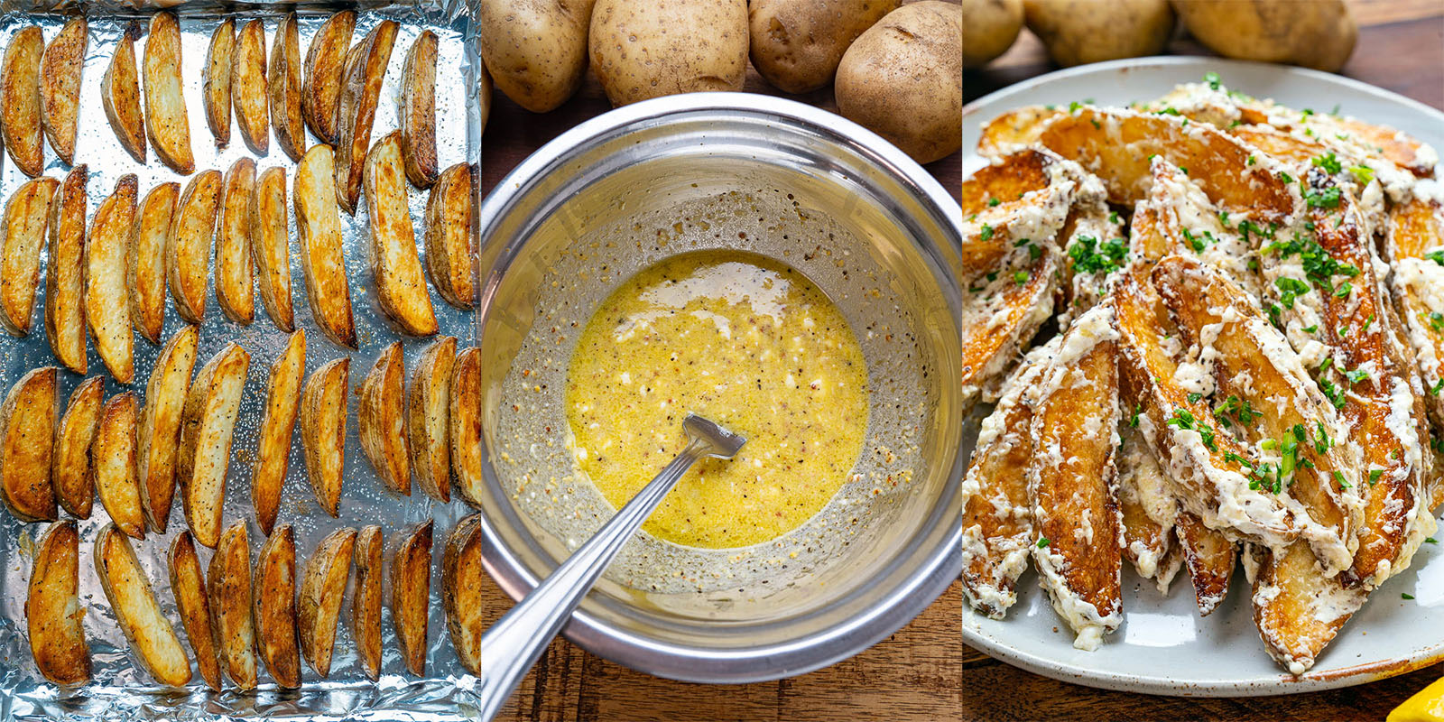 Roasted Potatoes in a Melted Goat Cheese Dressing Roasted Potatoes in a Melted Goat Cheese Dressing