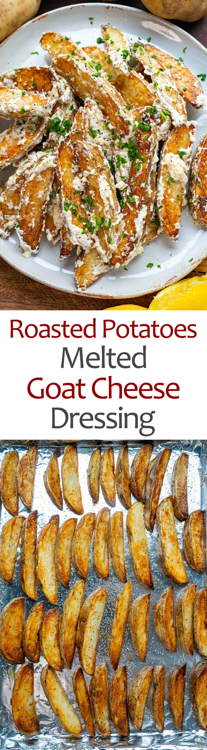 Roasted Potatoes in a Melted Goat Cheese Dressing Roasted Potatoes in a Melted Goat Cheese Dressing