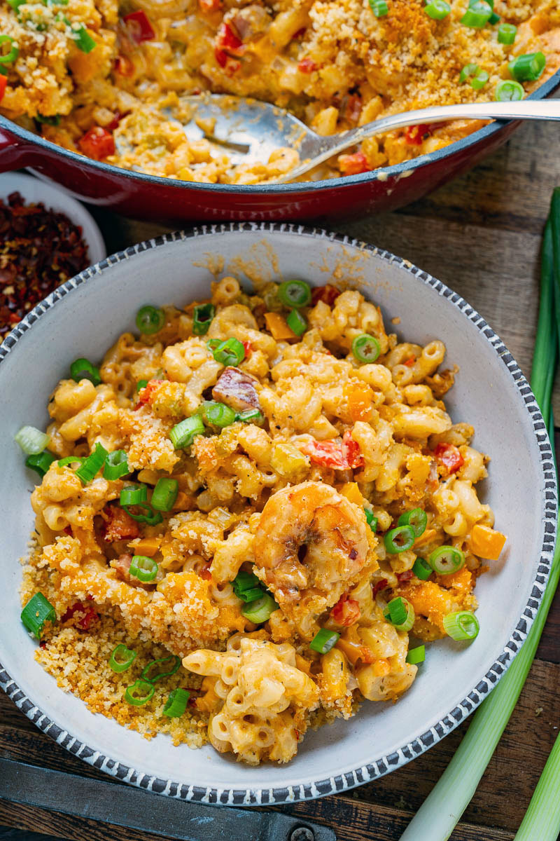 Cajun Shrimp and Sausage Mac and Cheese