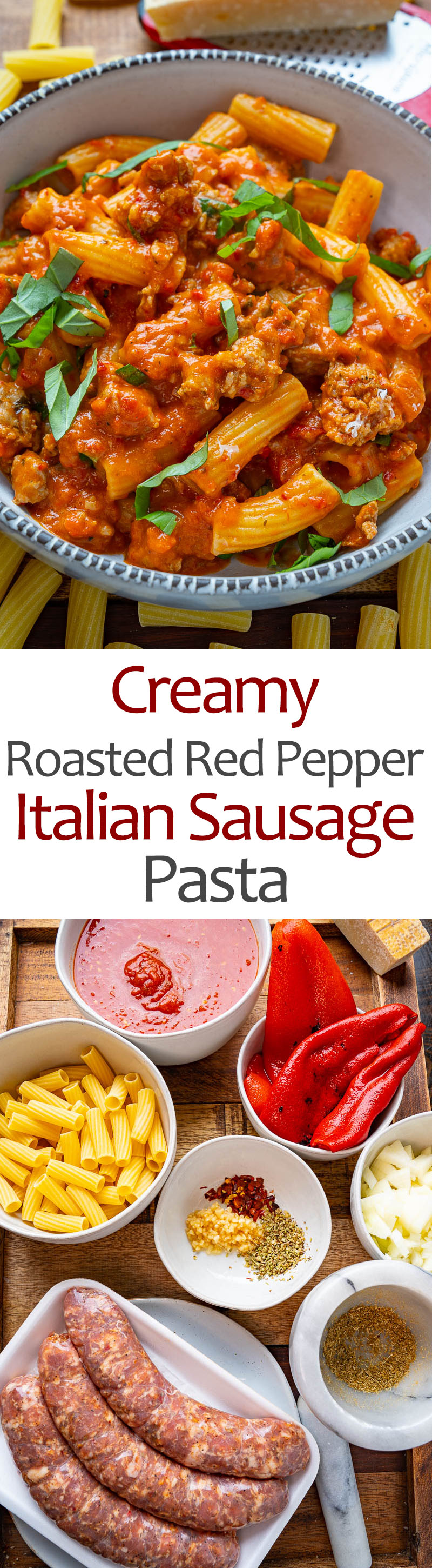 Creamy Roasted Red Pepper and Italian Sausage Pasta Creamy Roasted Red Pepper and Italian Sausage Pasta