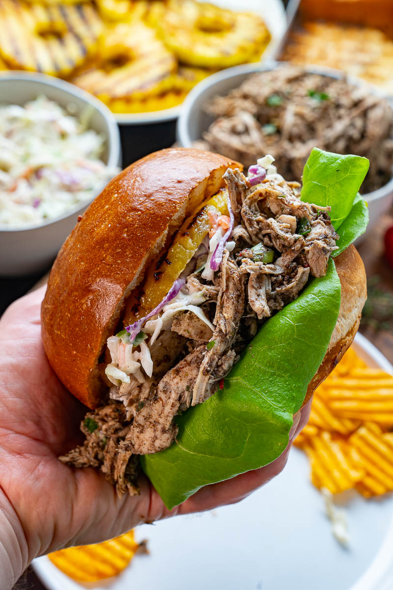 Pulled Jerk Chicken Sandwiches Pulled Jerk Chicken Sandwiches