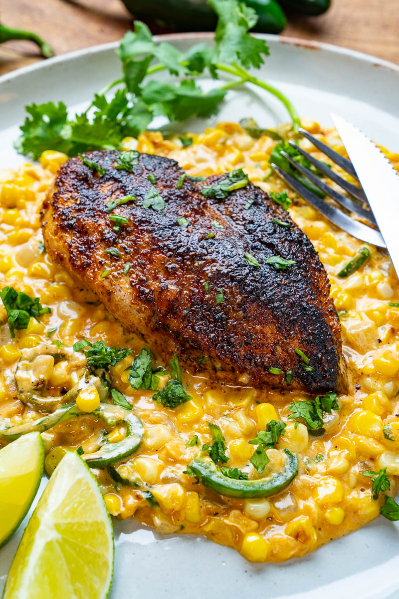One Pan Chicken and Jalapeno Popper Creamed Corn One Pan Chicken and Jalapeno Popper Creamed Corn