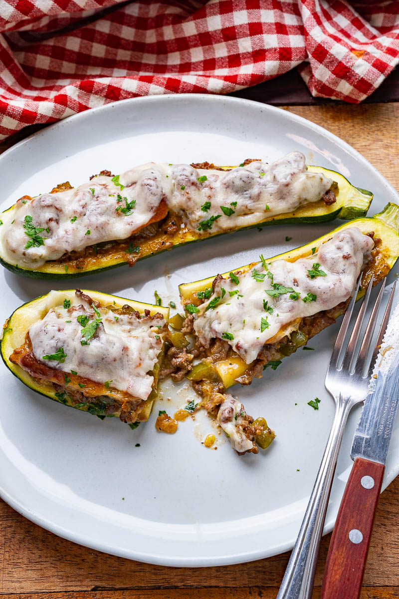 Philly Cheesesteak Stuffed Zucchini Philly Cheesesteak Stuffed Zucchini